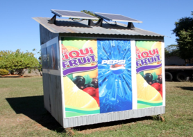 A pilot project in Swaziland uses a solar refrigerator
